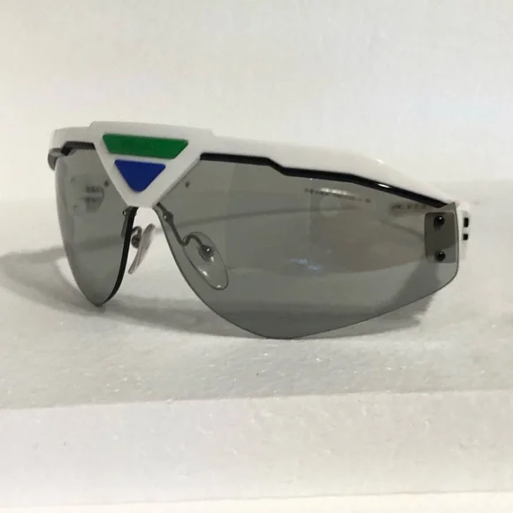 🆕 Prada white, blue & green Shield Sunglasses - Picture 11 of 16